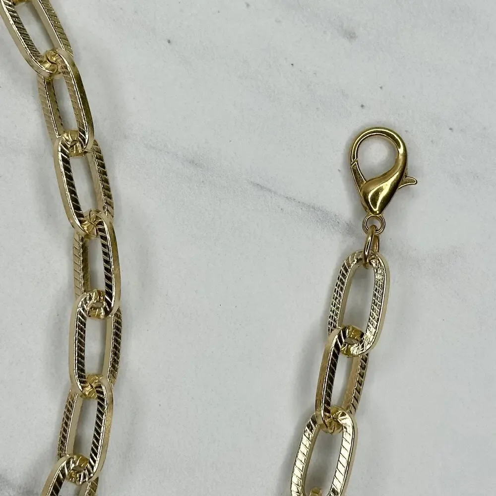Textured Gold Chain Link Belt Y2K Festival Adjustable One Size ✨